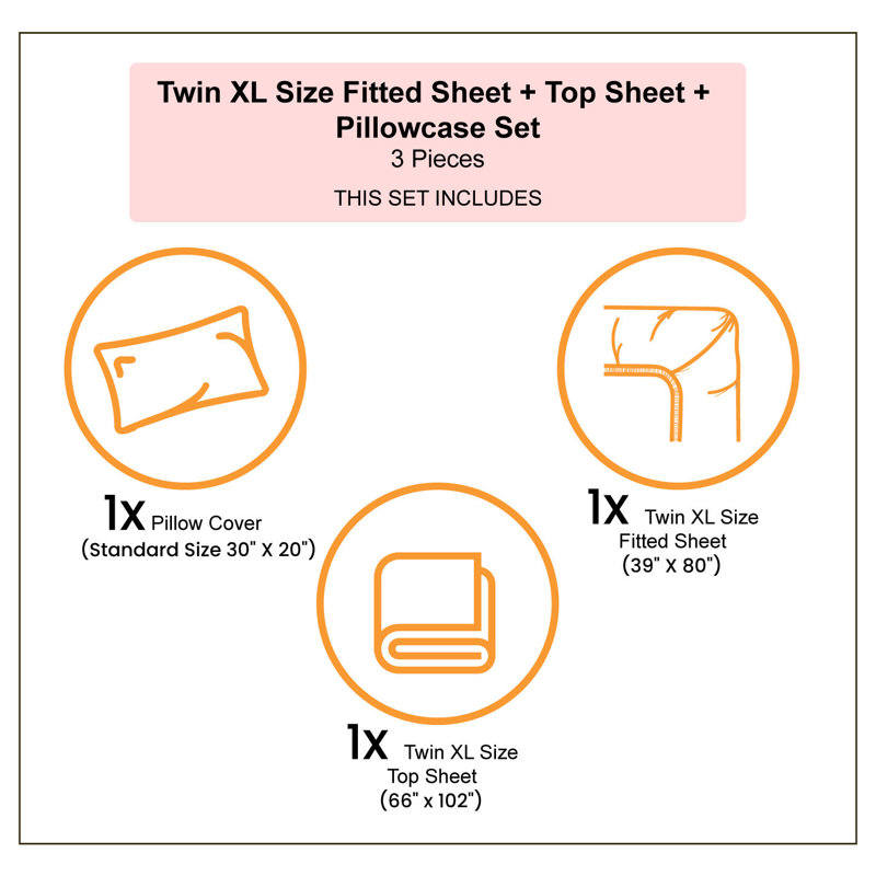 Ambesonne Herringbone Sheet Set Diagonal Chevron Art Dark Brown and White, TwinXL Sheet Set with 1 Pillowcase