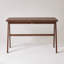 Bureau d'ordinateur 100 % bois d'hévéa massif, bureau rétro en noyer avec tiroir et piètement robuste en forme de A.