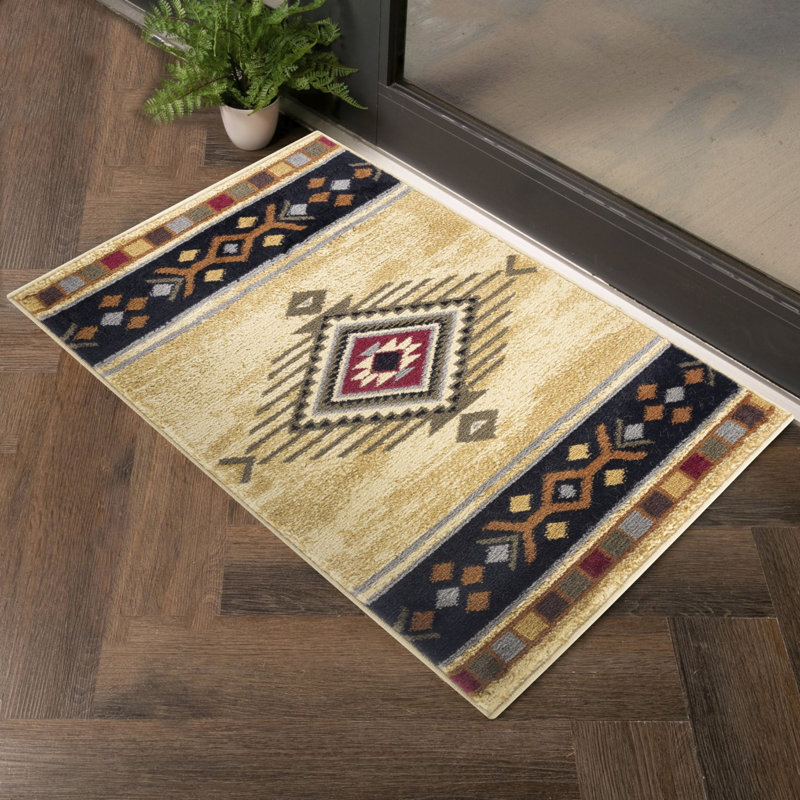 Tapis crème Tribes Southwest Tribes, Rectangle 7 pi 10 po x 10 pi 3 po