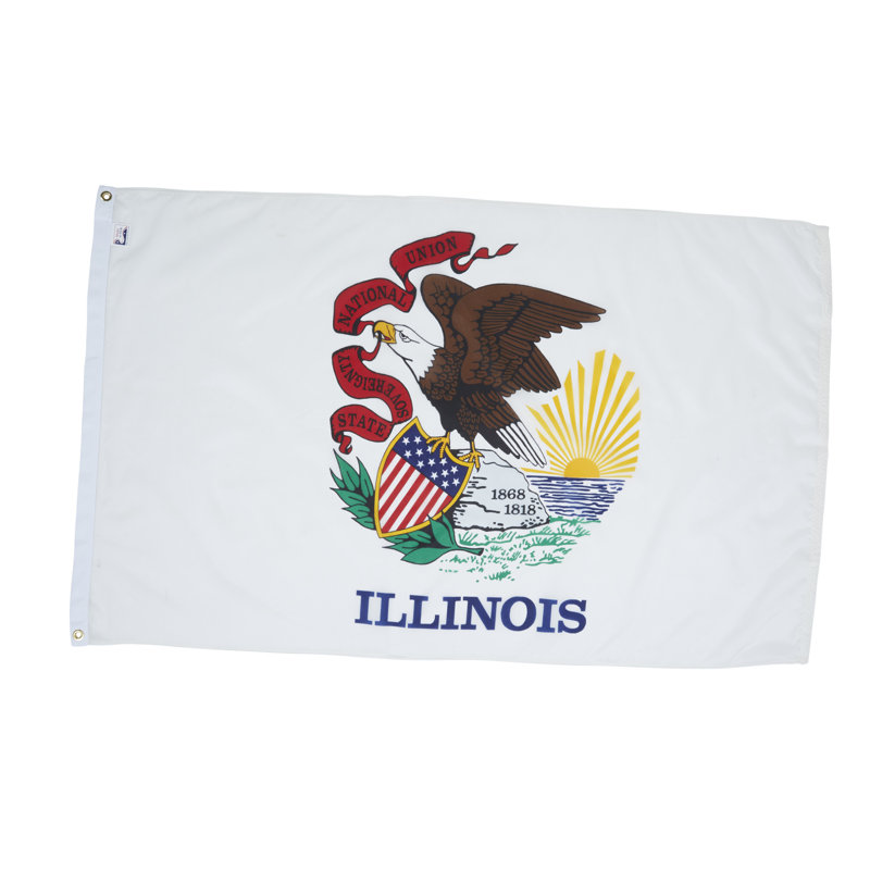 Drapeau de maison State, Illinois, H 36 po x l 60 po, Nylon