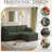 Maelina 3 - Piece Upholstered Green Corduroy Modular Sectional Sofa with Pillow Back and Removable Ottoman-999701654