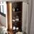 Modern Fluted Makeup Vanity Desk With LED Lights, 10 Drawers, 2 Glass Cabinets, And Charging Station For Stylish Organization-1625564685