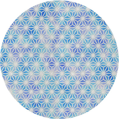 Tapis décoratif géométrique bleu Samora