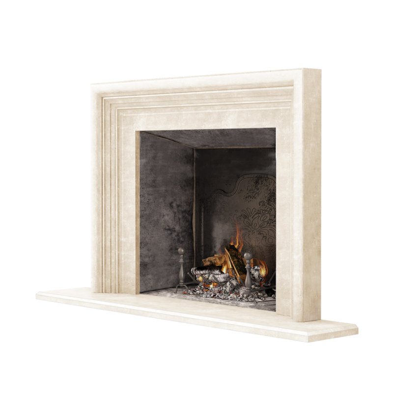 Oslo Fireplace Surround, Travertine Beige