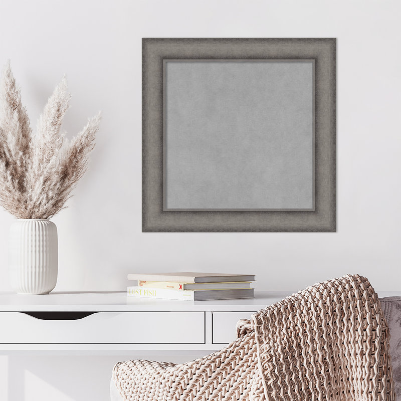 Tableau magnétique encadré en béton bruni Keeton, 20" H x 20" W