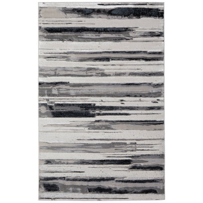 Jewel Modern Stripes Silver Area Rug