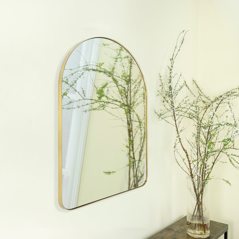Ophira Stainless Steel Flat Mirror, Brushed Gold, 36" x 24"