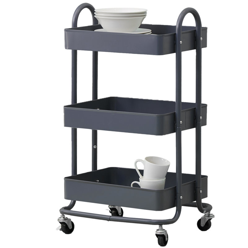 Wilburn Metal Bar Cart, Grey