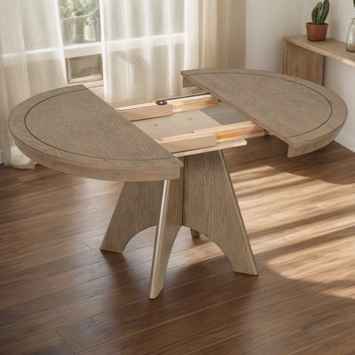 Versatile Extendable Farmhouse Dining Table - Distressed Finish, Space-Saving Vintage Style, Seats 4-6