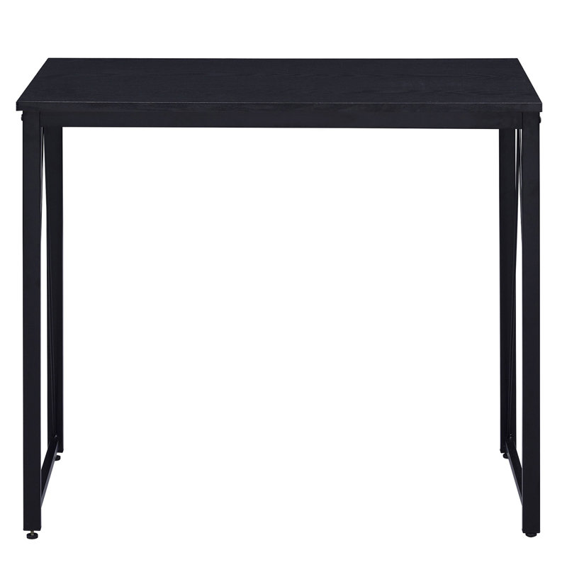 Writing Desk with Metal Sled Base, 28.5" H x 35.5" W x 18.5" D, Black