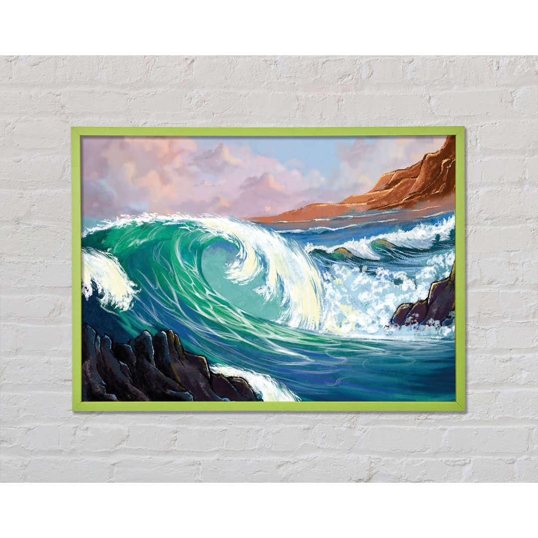 Antunez Waves Crashing on the Cliff Rocks - Einzelbildrahmen Kunstdrucke