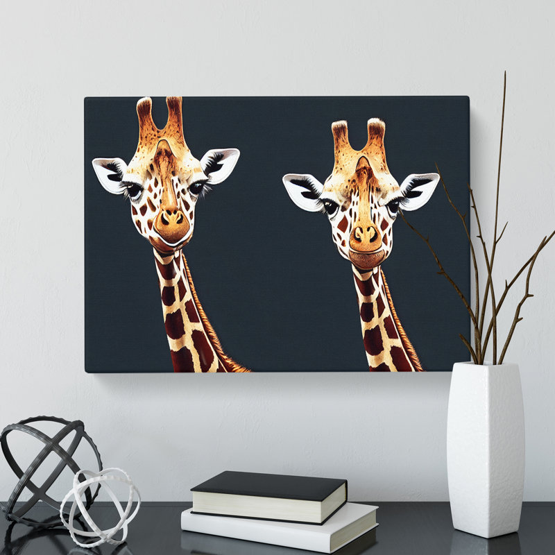 Two Giraffes Vol.2 - Wrapped Canvas Print, 50cm H x 76cm W x 3cm D