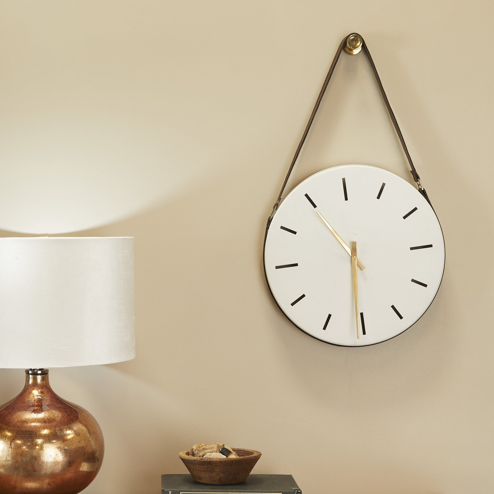 15.85'' Metal Wall Clock, White
