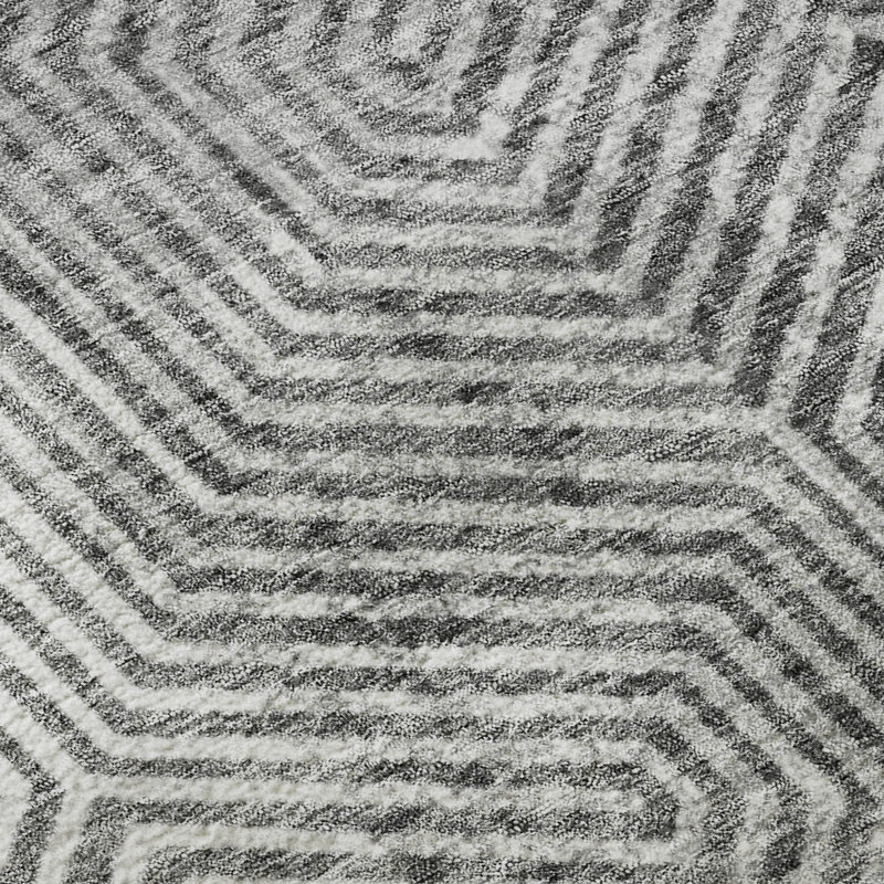 Premium Machine Washable Prisco Silver Rug, Runner 2'3" x 7'6"