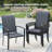 Outdoor Rectangular 6-Person Dining Set With Stackable Textilene Chairs-1380676436