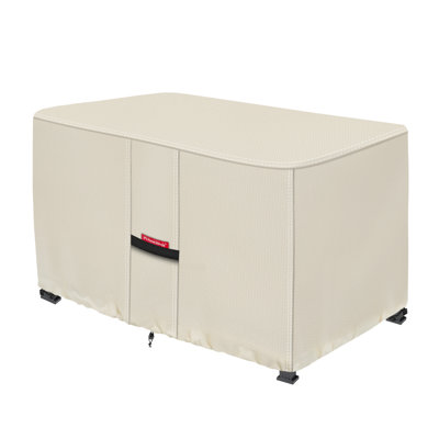 Porch Shield Patio Fire Pit Cover - Waterproof 600D Outdoor Rectangular Fire Table Cover Deck Box Protector - 44 X 26 Inch, Beige