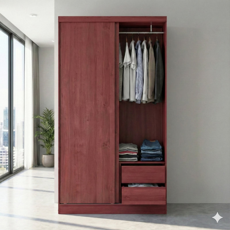 Chinrlin offre une organisation luxueuse avec notre armoire à double porte., Acajou