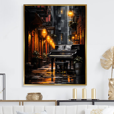 Piano, art mural, reproduction de musique urbaine - piano urbain droit