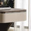 Bureau rectangulaire à 5 tiroirs brun noisette + beige + gris foncé en bois manufacturé + acier inoxydable-108647556-108647553