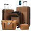 Ensemble de valises 5 pièces avec valise semi-ouverte à roulettes semi-ouvertes avec roulette double, bagage de voyage léger avec port USB, serrures TSA