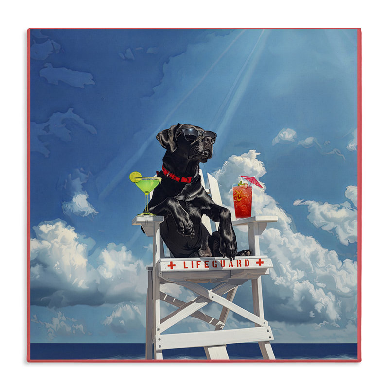«Guard Dog Lifeguard», art mural sur toile par Jim Baldwin, H 30 po x l 30 po