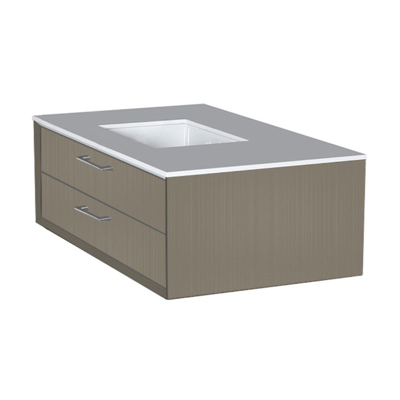 Gemelli 36'' W Vanity Top, Polished White