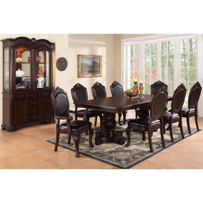 Formal Dining Room Table W Leaf  Pc Dining Table Only Double Pedestal Base Royal Rectangle Table