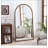 Iron Arch Retro Full Length Mirror with Supporting Feet, Perfect for Living Room and Bedroom Decor in Gold Finish-241003389