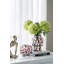 Vase décoratif en verre transparent D6x10 "avec taches artistiques ambrées