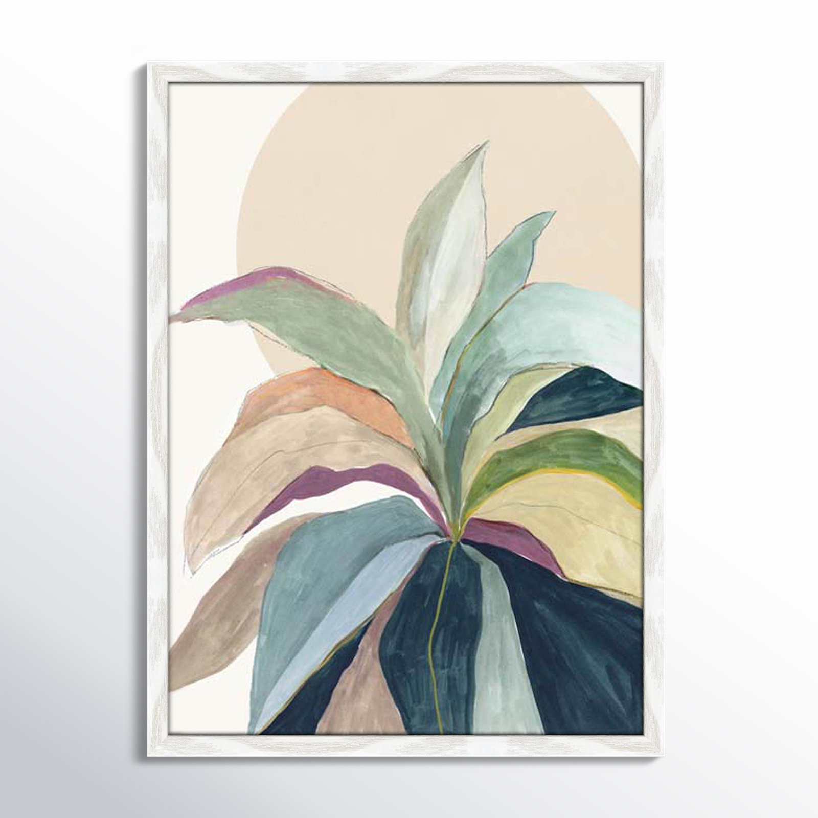 Sunny Bright Leaves II by Asia Jensen, White Slim Unmatted Picture Framed, 23" H x 17" W x 0.75" D