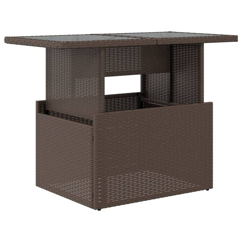 Pirley Rectangular Metal Outdoor Coffee Table , 100cm cm W 55cm cm D, Brown, Glass