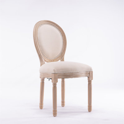 French Style Solid Wood Frame Oval Back Dining Chair