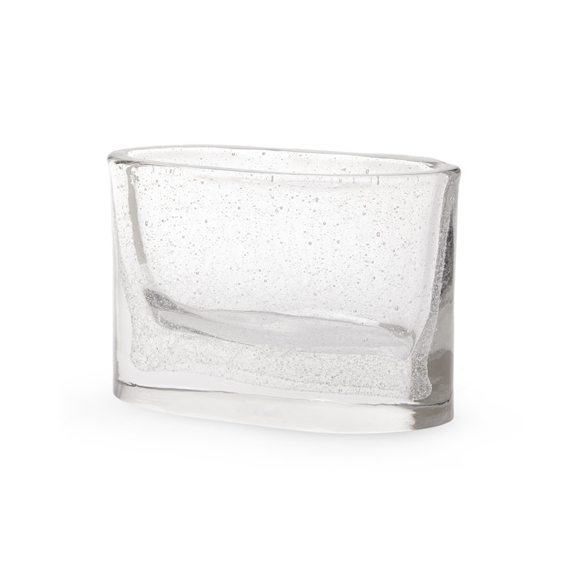 Matteo Handmade Glass Table Vase, 5" H x 7.5" W x 3.5" D