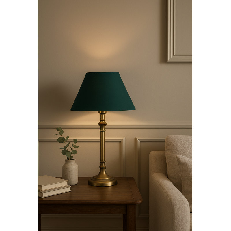 Cotton Empire Lamp Shade ( Screw On ), 20cm H x 35cm W x 35cm D, Bottle Green