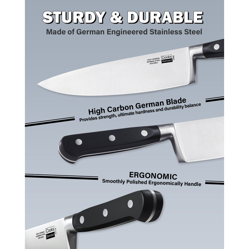 Cooks Standard Cooks Standard High Carbon Stainless Steel Kitchen Knife Set with Block 6-Piece