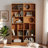 Modern Wood Bookshelf with Cat Tree-1611595550