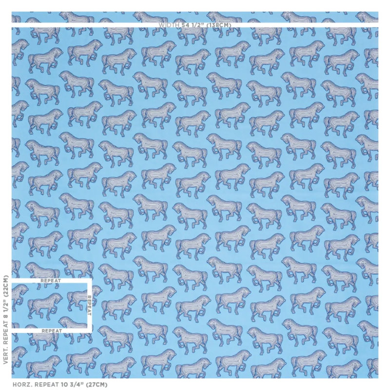 Tissu Faubourg, Bleu