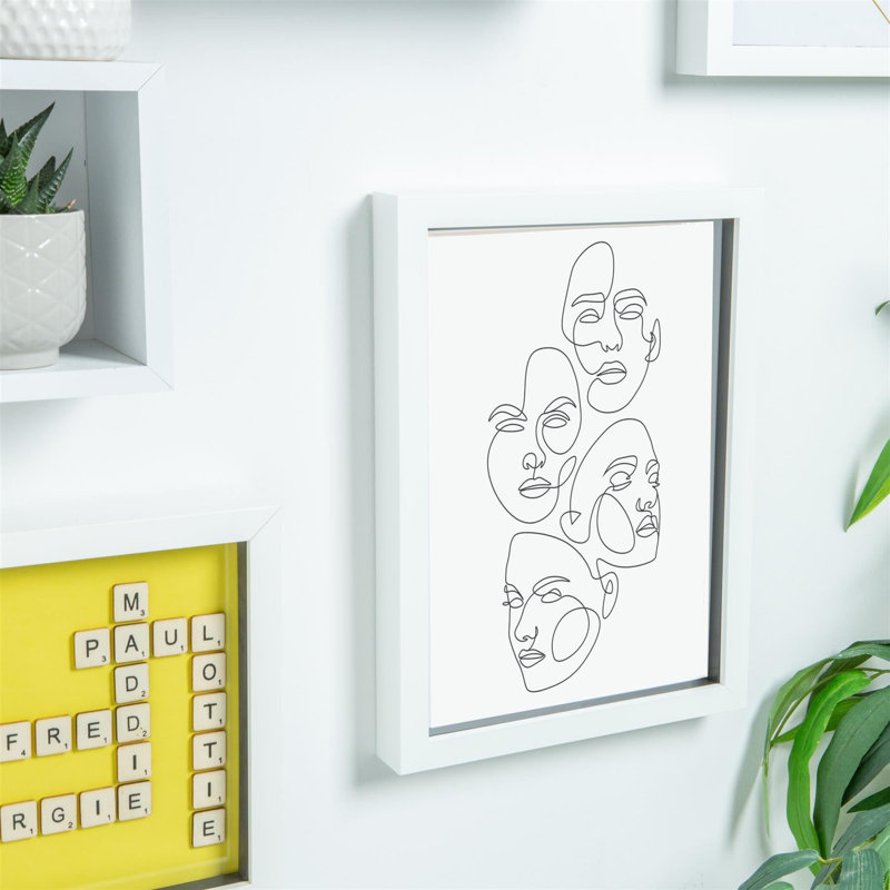 Shadow Box Picture Frame, White/Black