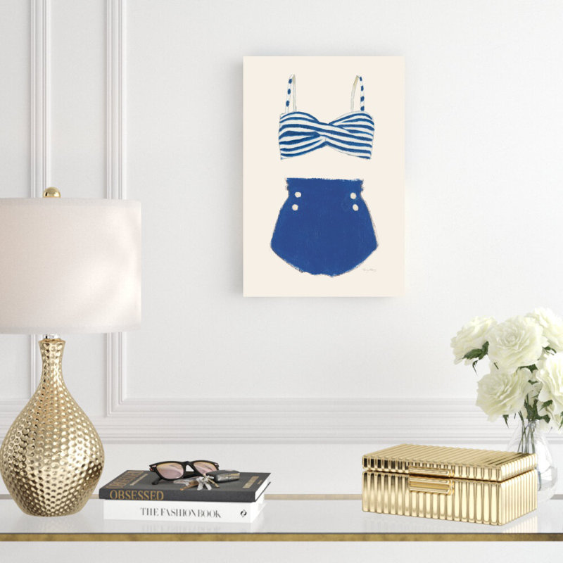 Maillots de bain rétro II - Peinture, Toile tendue, Non, H 18 po x l 12 po