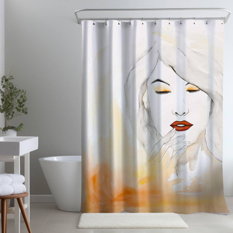 Shower Curtain FI44 – Polyester Shower Curtain, Dye Sublimation Print, 71" W × 74" L