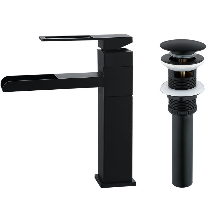 Robinet de salle de bain à un trou avec ensemble de bonde et robinet de lavabo de salle de bain à poignée simple Modern