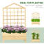 Jardinière surélevée en bois de 150 cm avec treillis, couleur naturelle
