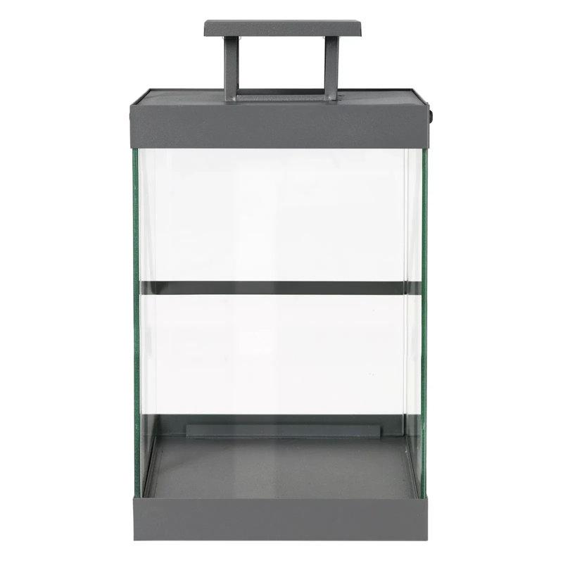 No Power Source Required / Manual Outdoor Lantern, Steel Grey, 47cm H x 20cm W x 20cm D