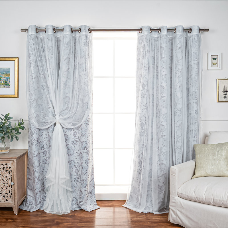 Abisia Room Darkening Curtain, Blue