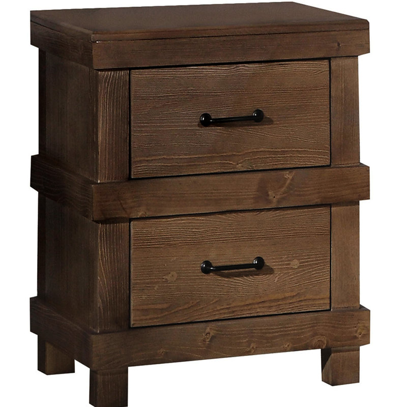 Table de chevet Rustic 2 - Chêne antique pour table de chevet confortable, organisation et style parfaits