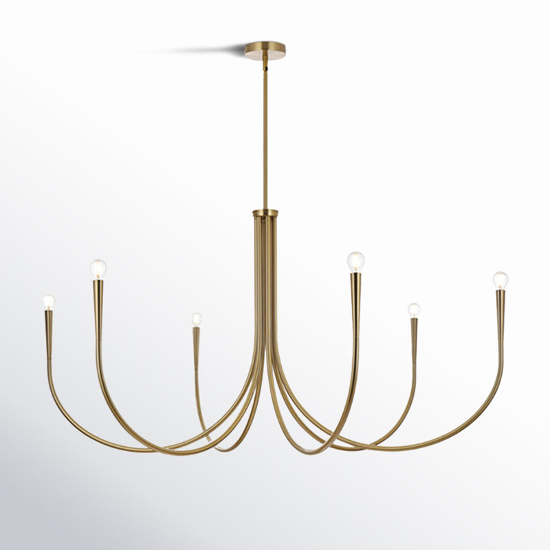 Catalena 6-Light Chandelier, Brass, 28" H x 55" W x 55" D