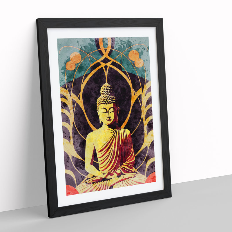 Splendid Buddha - Framed Print, 64cm H x 46cm W x 2cm D, Black Framed