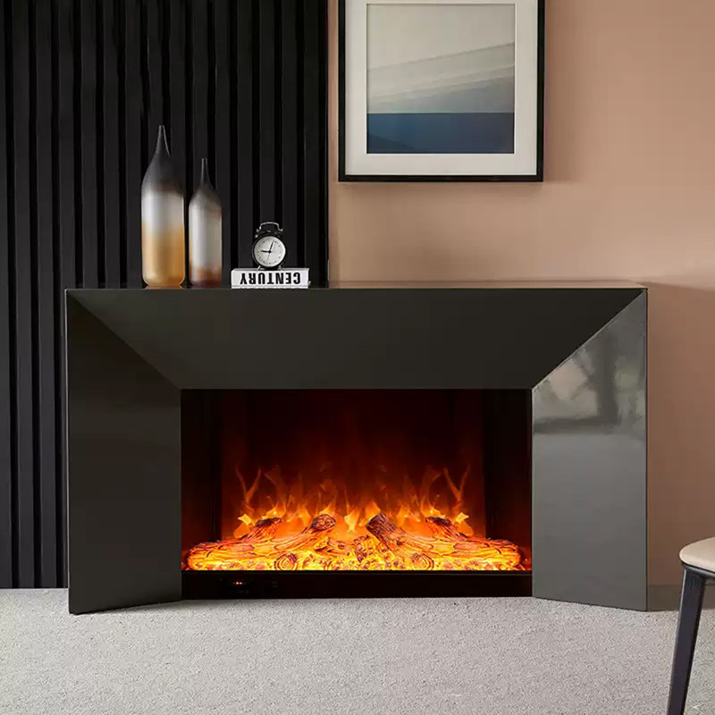 Italian minimalist ultra-narrow simulated fire decorative electric fireplace