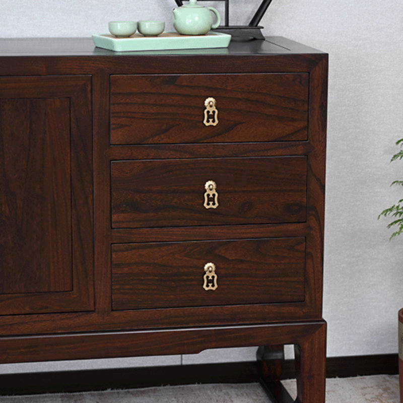 Retro Simple Style Porch Cabinet 67.7'' Solid Wood Sideboard
