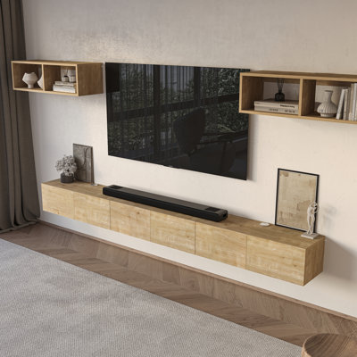 Meuble audio-vidéo 5 pièces avec tablettes